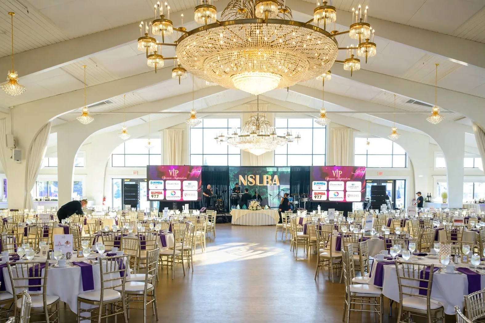 The ballroom set for the NSLBA 14th Annual Gala, before guests arrive